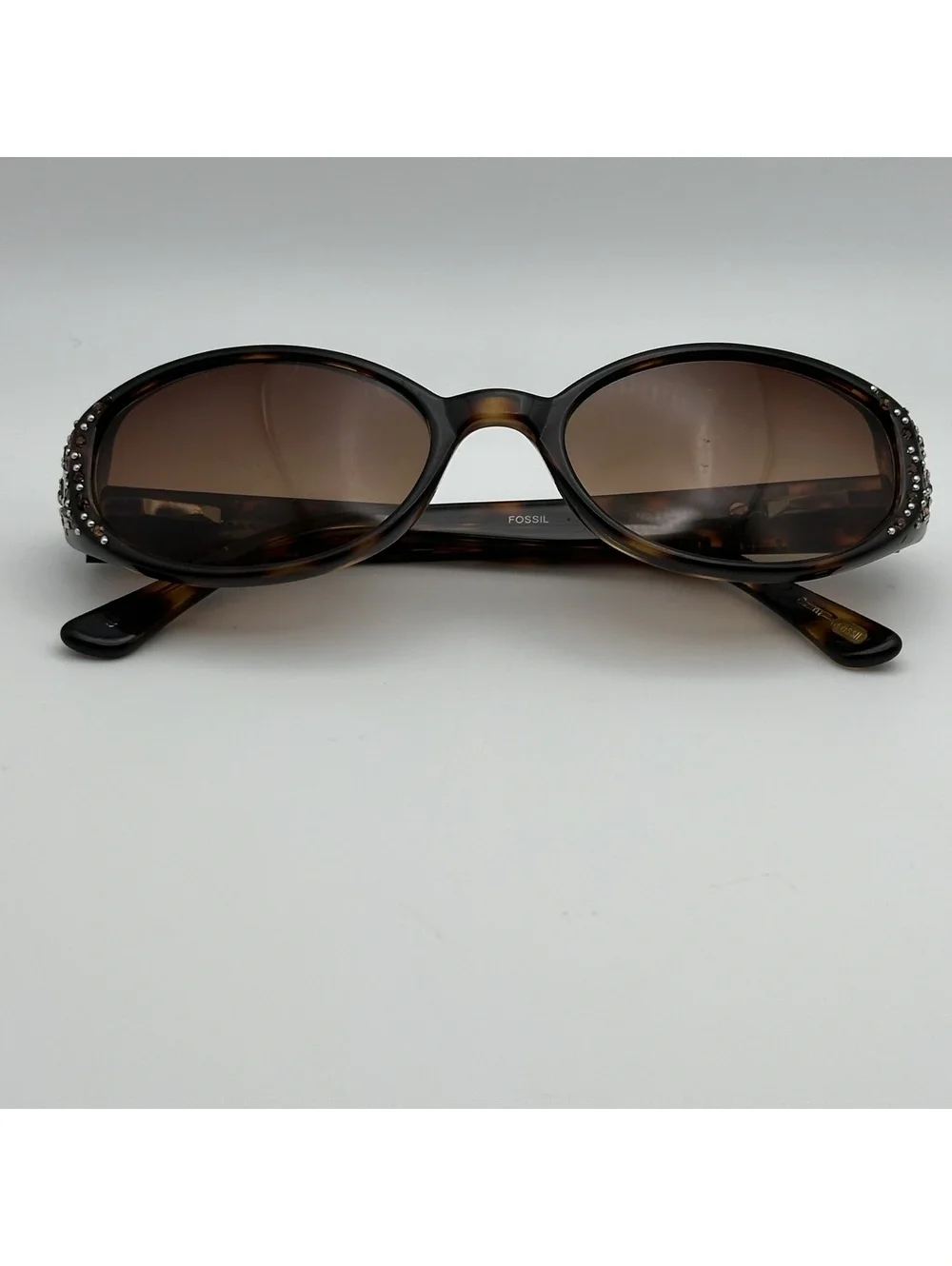 Fossil Dazzling Women's Tortoise Shell Sunglasses with Rhinestone Detailing